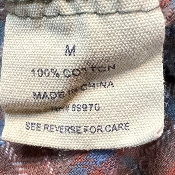 Love Notes Plaid Button Front Shirt Women’s Medium Brown Gray Blue – 100% Cotton - Picture 4 of 5